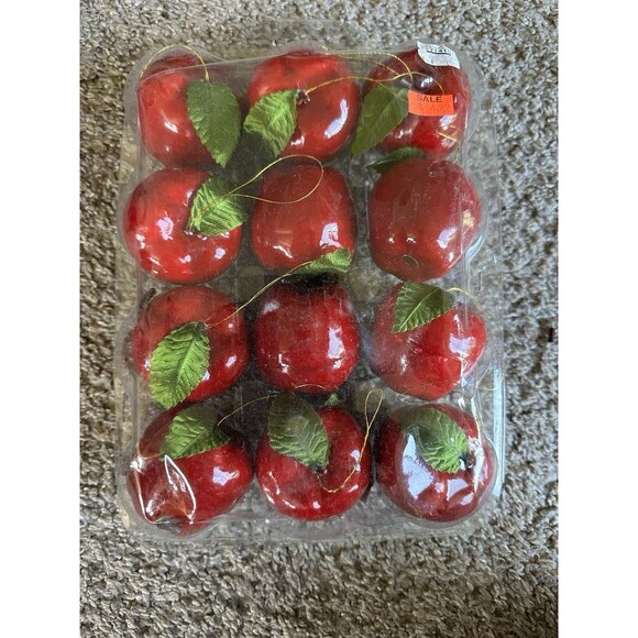 Vintage Mini Apple Ornaments Teacher Classroom Christmas Tree Farmhouse Sears - Picture 7 of 10